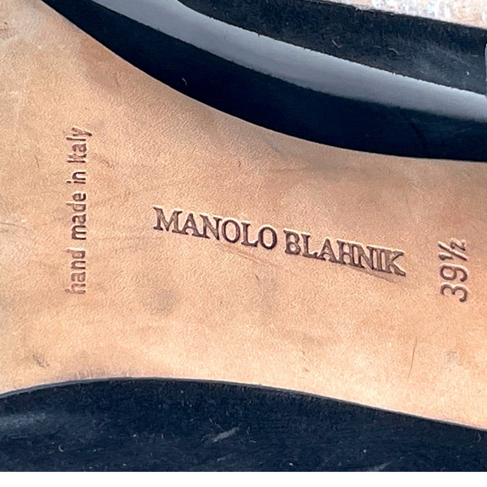 Manolo Blahnik Women Pumps BB Pointed Toe Black Suede 39.5 - Picture 6 of 6
